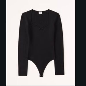 Abercrombie & Fitch Black Sweatheart Sweater Bodysuit